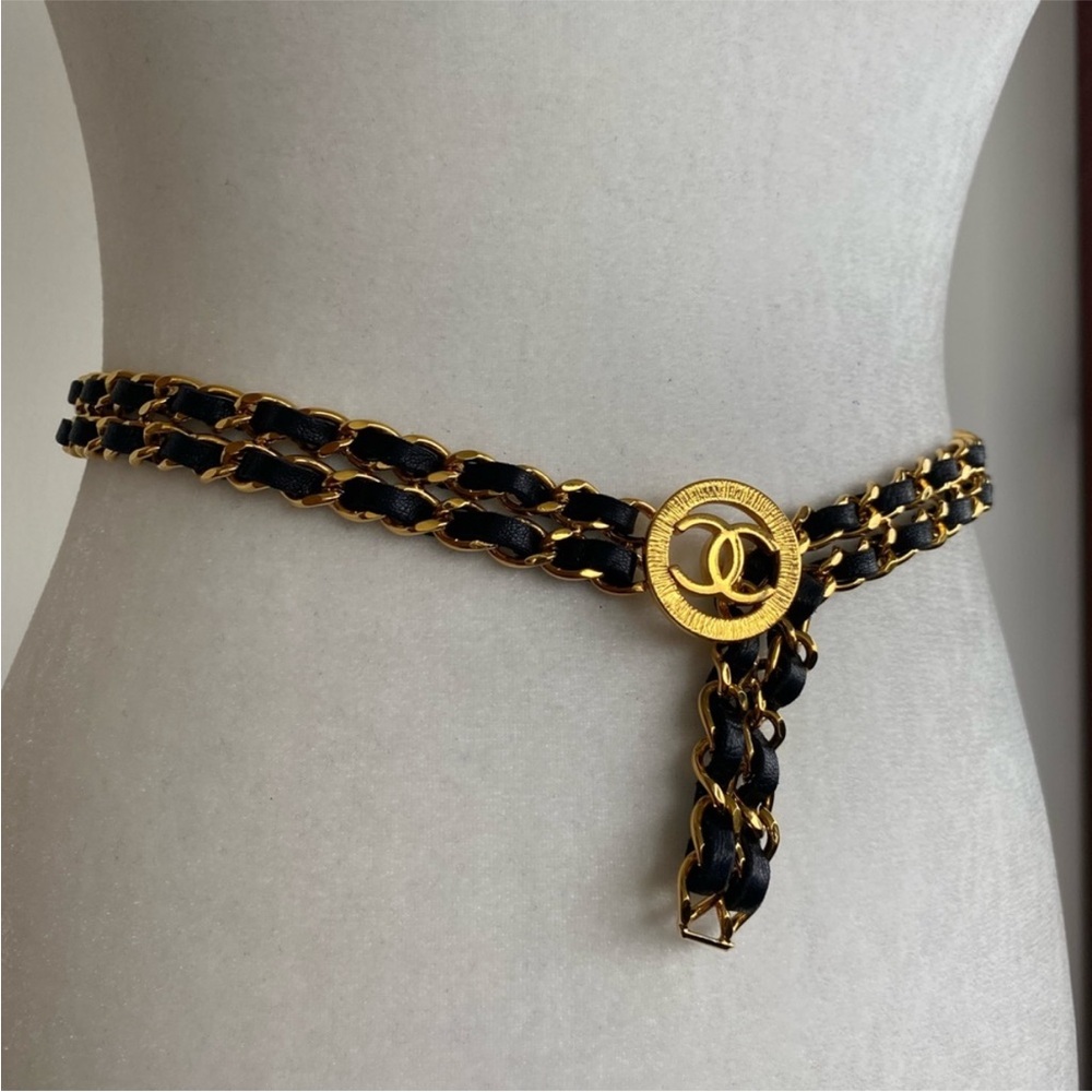 Chanel Black and Gold Chain Belt